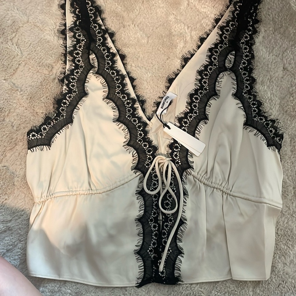 Rumored Silk & Lace Top